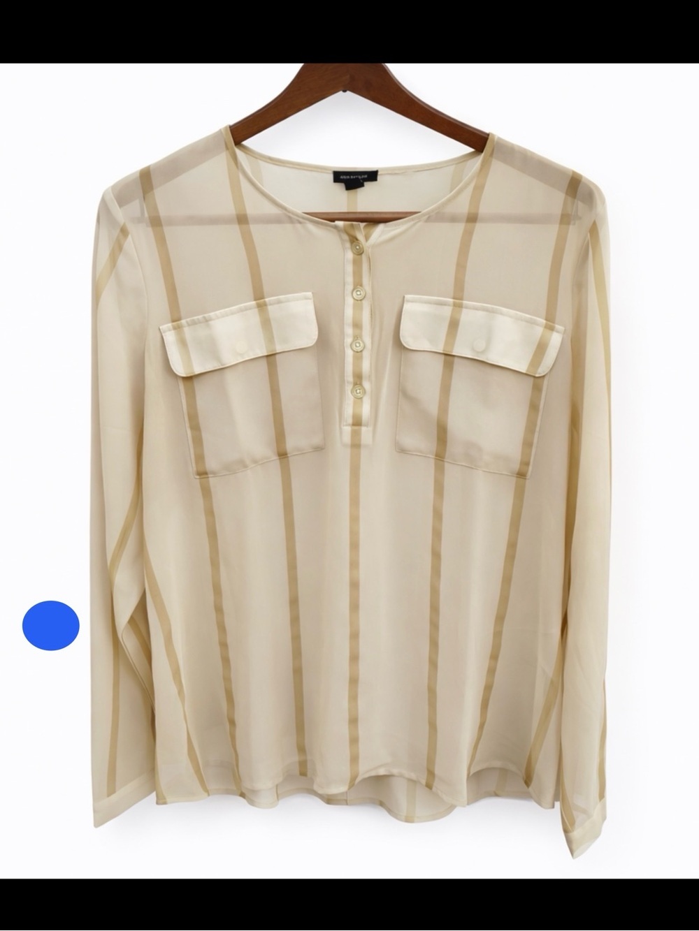 Ann Taylor Sheer Striped Blouse – Modern Classic / Office Core (Size L)